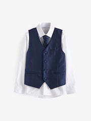 Navy Blue Waistcoat, Shirt & Cravat Occasion Set (12mths-16yrs) - Image 1 of 2