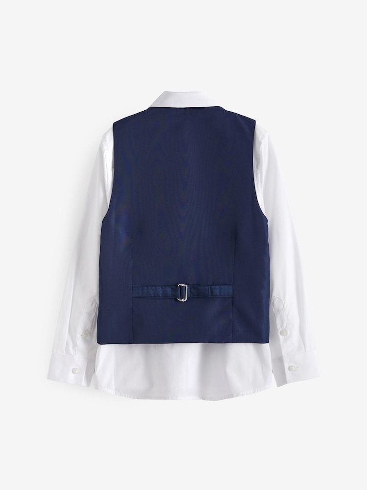 Navy Blue Waistcoat, Shirt & Cravat Occasion Set (12mths-16yrs) - Image 2 of 2