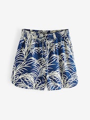 Blue Palm Print Co-ord Cotton Shorts - Image 4 of 4