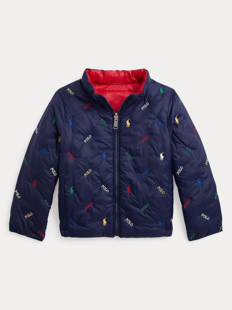 Polo Ralph Lauren Boys Blue Reversible Logo Jacket - Image 1 of 3