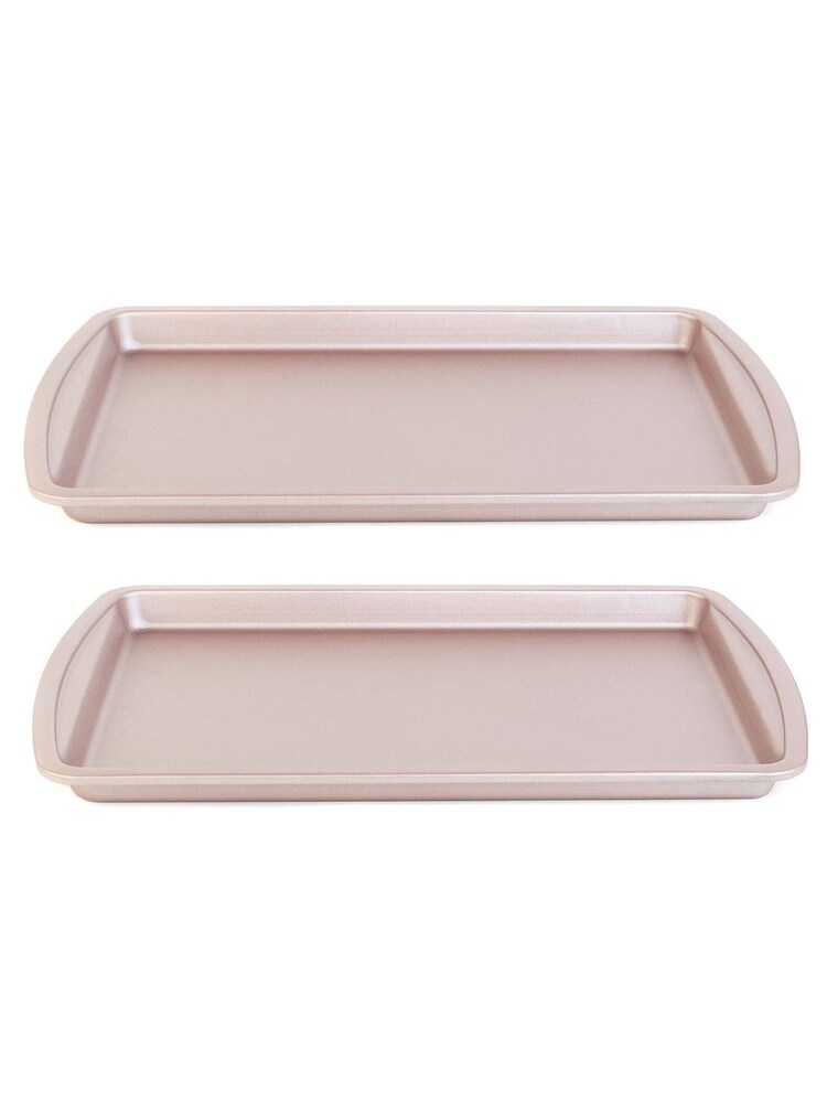 Salter Set of 2 Pink Metallic Non-Stick Baking Trays - Image 3 of 3