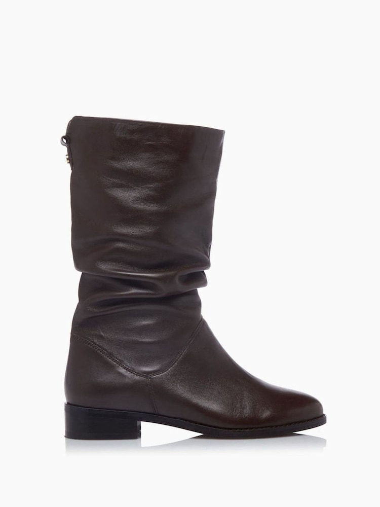 Dune London Rosalindas Wide Fit Ruched Calf Boots - Image 1 of 5