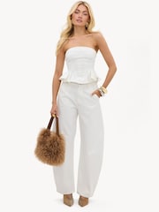 LOAVIES White Ever In Bloom Balloon Jeans - Image 1 of 5