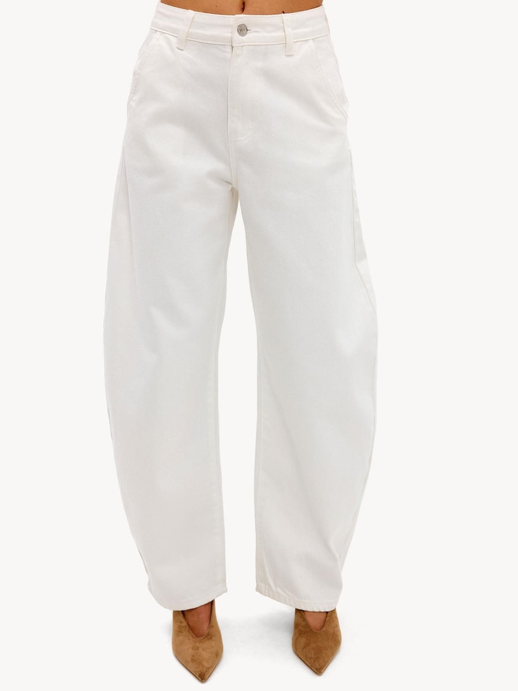 LOAVIES White Ever In Bloom Balloon Jeans - Image 5 of 5 LOAVIES White Ever In Bloom Balloon Jeans - Image 5 of 5