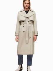 AllSaints Tan Brown 100% Cotton Mixie Trench Coat - Image 1 of 9