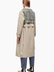 AllSaints Tan Brown 100% Cotton Mixie Trench Coat - Image 2 of 9