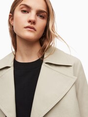AllSaints Tan Brown 100% Cotton Mixie Trench Coat - Image 7 of 9
