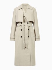AllSaints Tan Brown 100% Cotton Mixie Trench Coat - Image 9 of 9