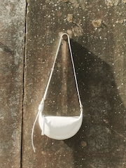 AllSaints White Half Moon Cross-Body Bag - Image 1 of 7