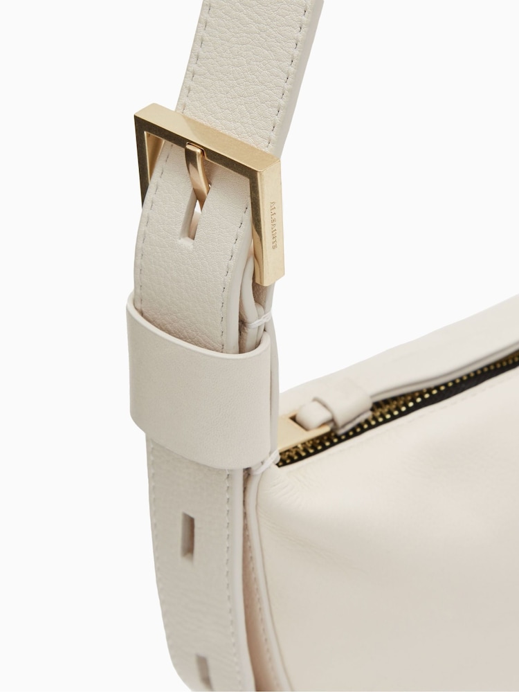 AllSaints White Half Moon Cross-Body Bag - Image 4 of 7
