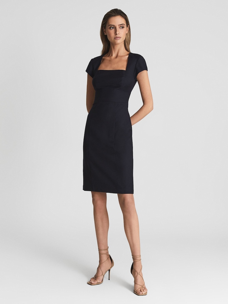 Reiss Navy Haisley Tailored Dress - Image 1 of 7