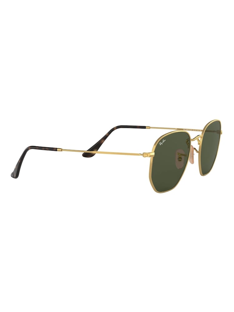 Золотий & зелений об'єктив - Ray-Ban Сонцезахисні окуляри з середніми шестикутними плоскими лінзами - Image 2 of 12