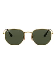 Золотий & зелений об'єктив - Ray-Ban Сонцезахисні окуляри з середніми шестикутними плоскими лінзами - Image 3 of 12
