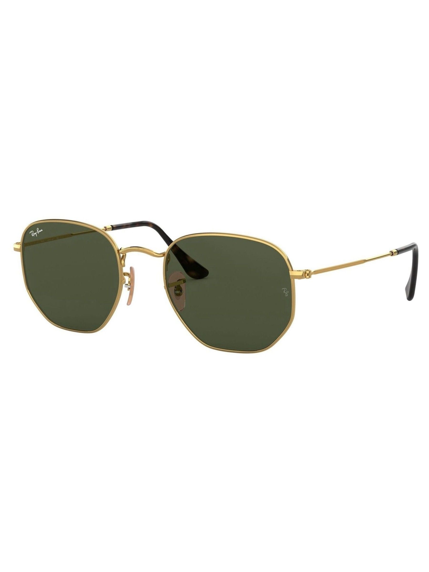 小物 Ray-Ban sunglasses Buy Ray-Ban Gold & Green Lens Hexagonal Flat Lens Sunglasses from