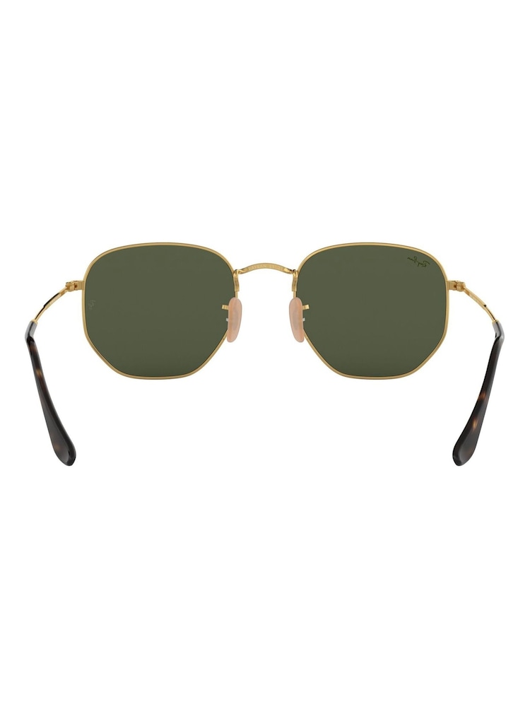 Золотий & зелений об'єктив - Ray-Ban Сонцезахисні окуляри з середніми шестикутними плоскими лінзами - Image 5 of 12