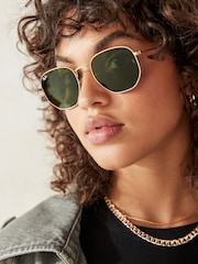 Ray-Ban Small Hexagonal Flat Lens Sunglasses - Image 1 of 14