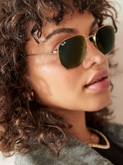 Ray-Ban Small Hexagonal Flat Lens Sunglasses - Image 2 of 14