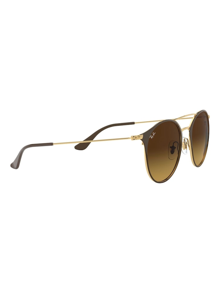 Ray-Ban Large RB3546 Round Double Bridge Brown Sunglasses - Image 2 of 12 Ray-Ban Large RB3546 Round Double Bridge Brown Sunglasses - Image 2 of 12