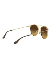Ray-Ban Large RB3546 Round Double Bridge Brown Sunglasses - Image 4 of 12
