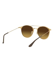 Ray-Ban Large RB3546 Round Double Bridge Brown Sunglasses - Image 5 of 12