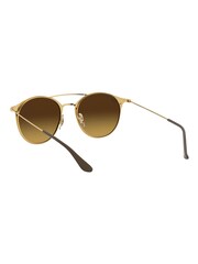 Ray-Ban Large RB3546 Round Double Bridge Brown Sunglasses - Image 7 of 12