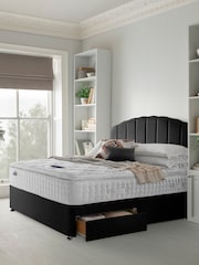 Silentnight Black Mirapocket 2800 Memory Pillow Top Mattress and 2 Drawer Divan Base Bed Set - Image 1 of 5