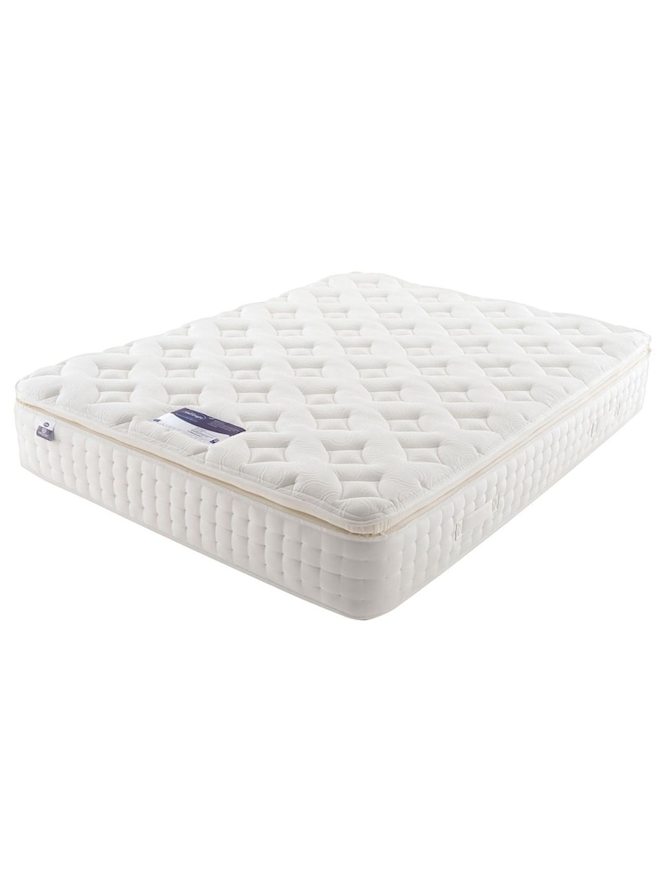 Silentnight Grey Mirapocket 2800 Memory Pillow Top Mattress and 2 Drawer Velvet Divan Base Bed Set - Image 2 of 5