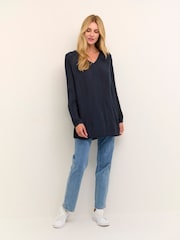 Kaffe V-Neck Long Sleeve Tunic - Image 3 of 5
