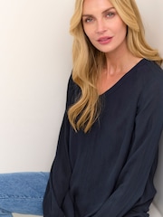 Kaffe V-Neck Long Sleeve Tunic - Image 4 of 5