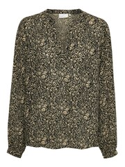 Kaffe Black Turbo V-Neck Blouse - Image 5 of 6