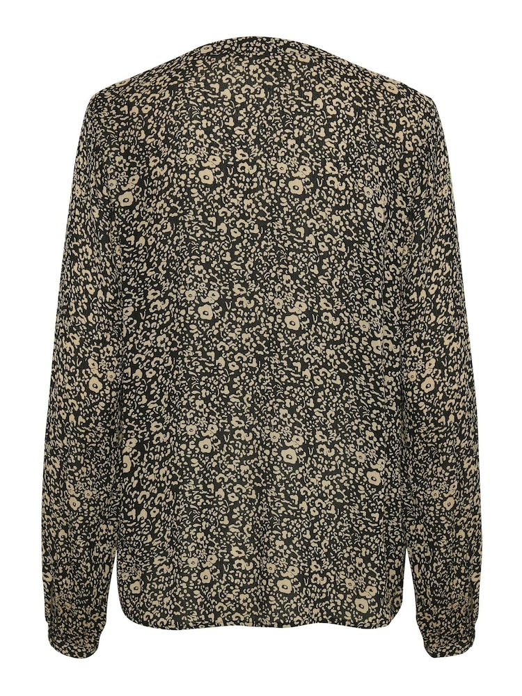 Kaffe Black Turbo V-Neck Blouse - Image 6 of 6