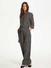 Kaffe Rutie Black Print Wide Leg Jumpsuit - Image 3 of 8