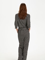 Kaffe Rutie Black Print Wide Leg Jumpsuit - Image 4 of 8