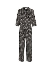 Kaffe Rutie Black Print Wide Leg Jumpsuit - Image 6 of 8