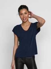 Kaffe Lise V-Neck Short Sleeve T-Shirt - Image 3 of 4