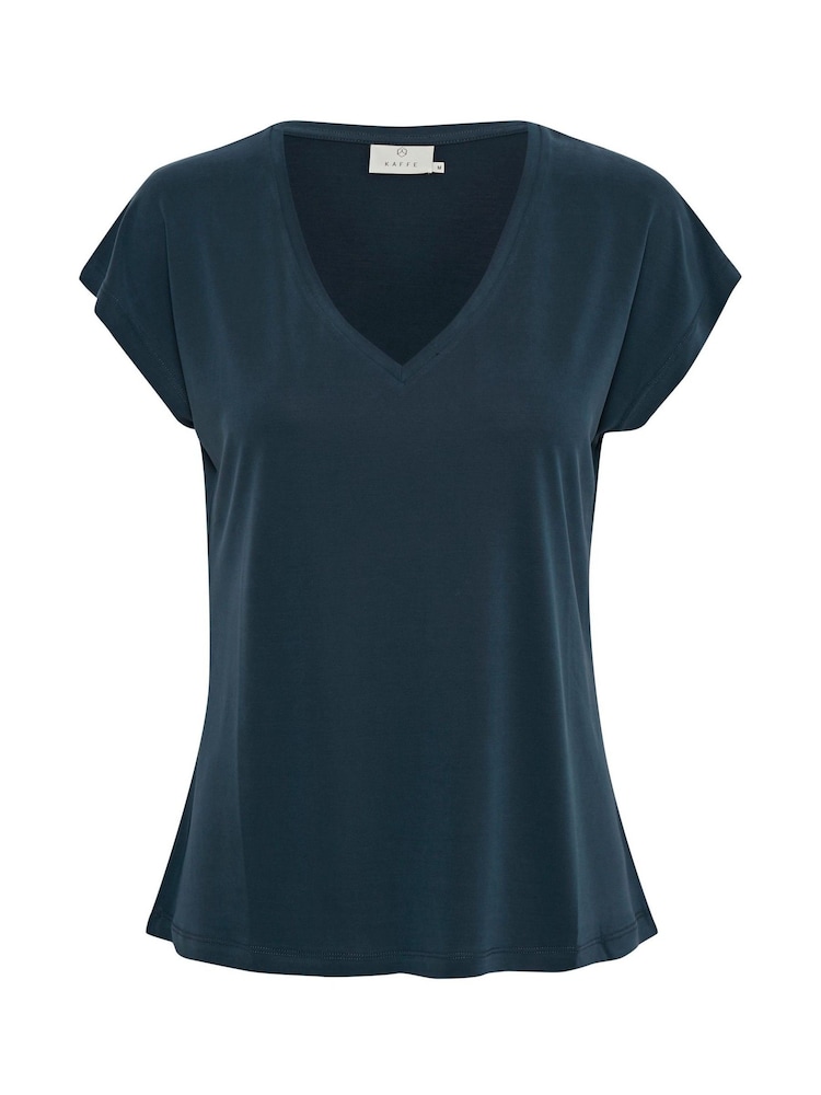 Kaffe Lise V-Neck Short Sleeve T-Shirt - Image 4 of 4