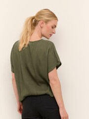 Kaffe Amber Round Neck Short Sleeve Blouse - Image 1 of 7