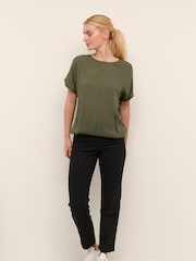 Kaffe Amber Round Neck Short Sleeve Blouse - Image 2 of 7