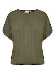 Kaffe Amber Round Neck Short Sleeve Blouse - Image 4 of 7