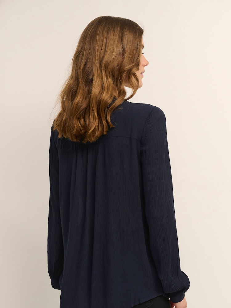 Kaffe Blue Karla Amber Long Sleeve Shirt - Image 2 of 3 Kaffe Blue Karla Amber Long Sleeve Shirt - Image 2 of 3