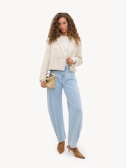 LOAVIES Blue Chasing Cider Skies Balloon Jeans With Studs - Image 1 of 5