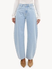 LOAVIES Blue Chasing Cider Skies Balloon Jeans With Studs - Image 5 of 5