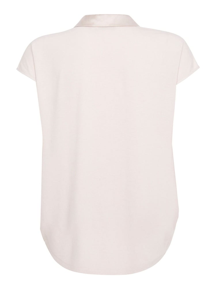 Mint Velvet Cream Silk V-Neck Shirt - Image 4 of 4