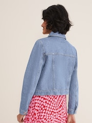 Phase Eight Blue Caitlin Cropped Denim Jacket - Image 2 of 6