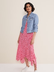 Phase Eight Blue Caitlin Cropped Denim Jacket - Image 4 of 6