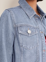 Phase Eight Blue Caitlin Cropped Denim Jacket - Image 5 of 6