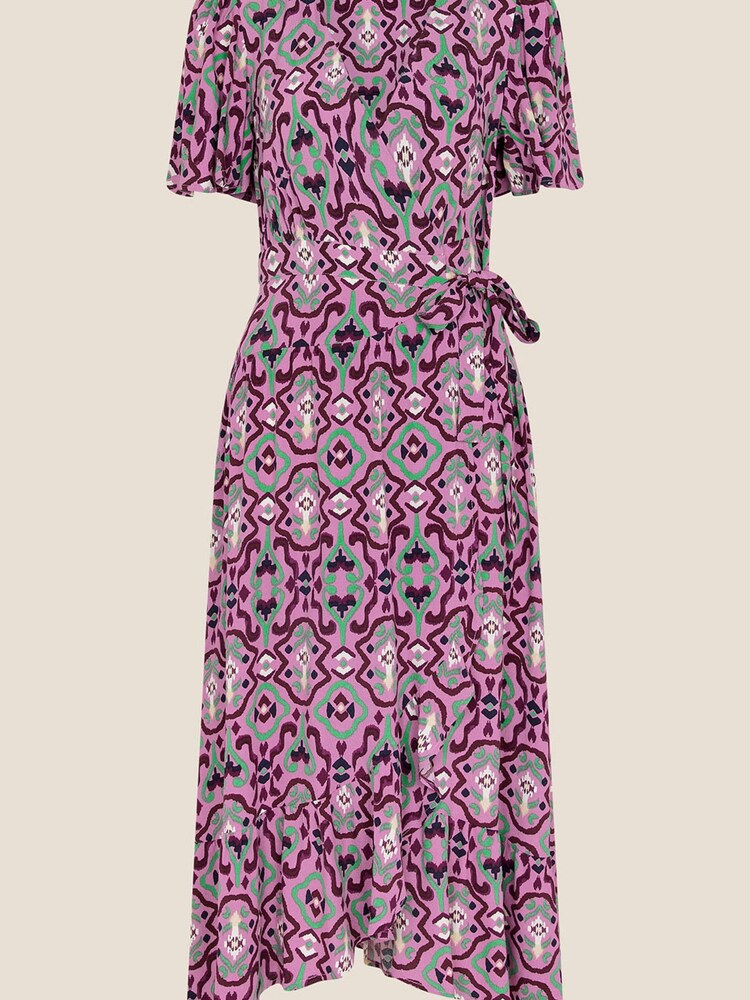 Monsoon Pink Ikat Wrap Dress - Image 4 of 4