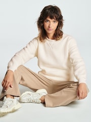 Ecru White Longline Fleece Sweatshirt - Image 1 of 6