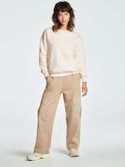 Ecru White Longline Fleece Sweatshirt - Image 2 of 6