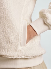 Ecru White Longline Fleece Sweatshirt - Image 4 of 6